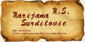 Marijana Šurdilović vizit kartica
